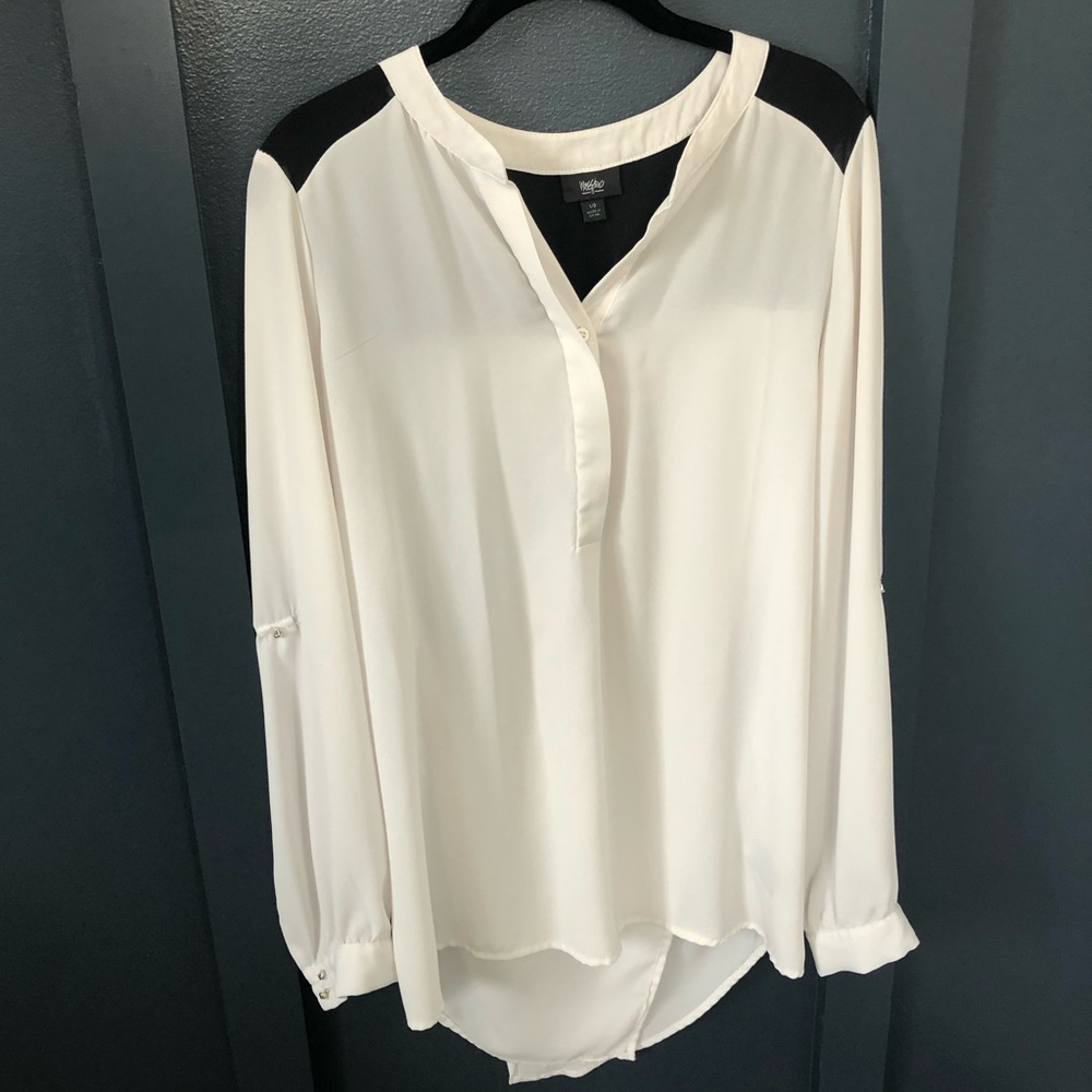 White/Black Sheer Blouse